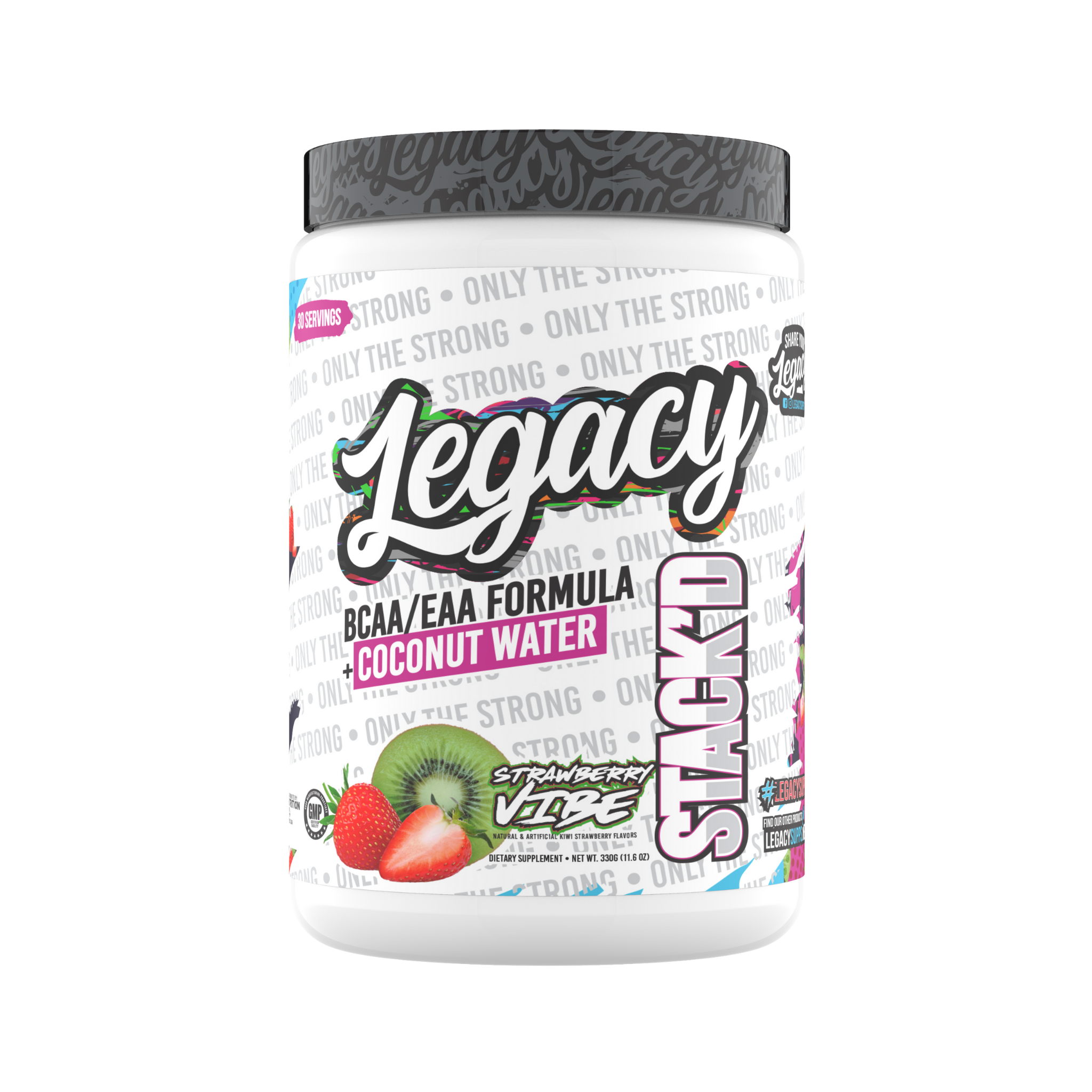Legacy Stackd EAAs/BCAAs + Coconut Water Hydration Formula, Strawberry Vibe